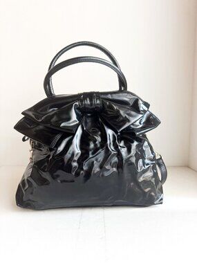 Valentino Garavani Patent Leather Large Bow Top Handle Bag